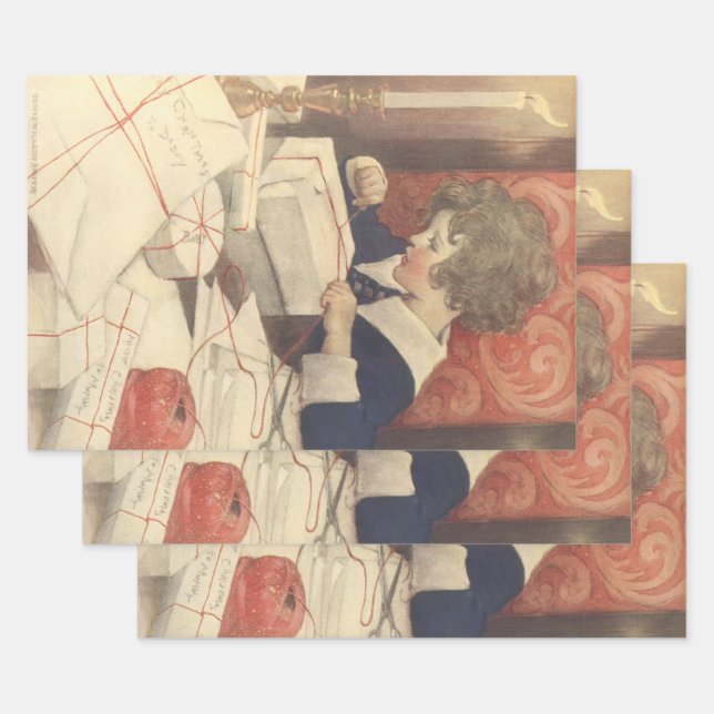 Wrapping Christmas Presents, Jessie Willcox Smith Wrapping Paper Sheets (Set)