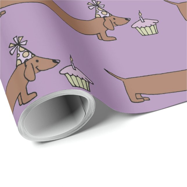 Wrapping Dachshund With Cupcake Paper (Roll Corner)