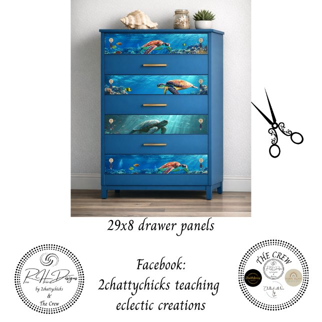 Wrapping Decoupage 3 Coastal Sea Turtles Paper  (Creator Uploaded)