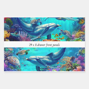 Wrapping Decoupage 3 Sea World Dolphin Drawer Paper Sheets