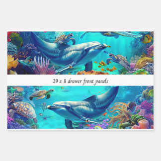 Wrapping Decoupage 3 Sea World Dolphin Drawer Wrapping Paper Sheets