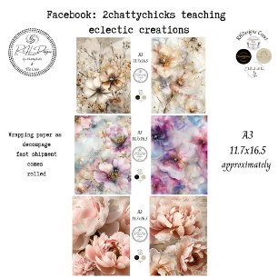Wrapping Paper A3 Floral Designs Decoupage Paper