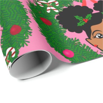 Wrapping Paper,African American girl Christmas Wrapping Paper | Zazzle