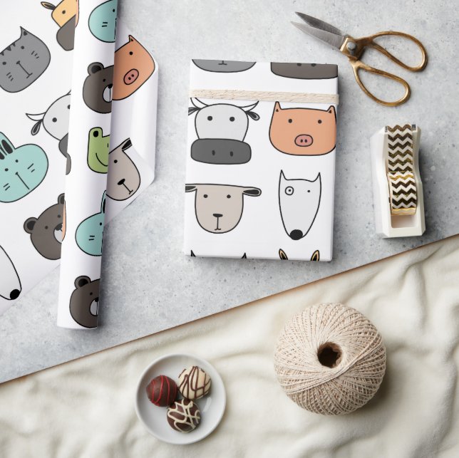 Wrapping Paper - Animal Faces (Crafts)