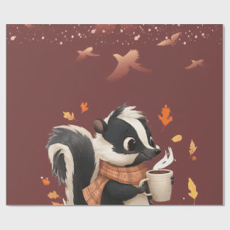 Wrapping paper Autumn Skunk Coziness Tapestry 