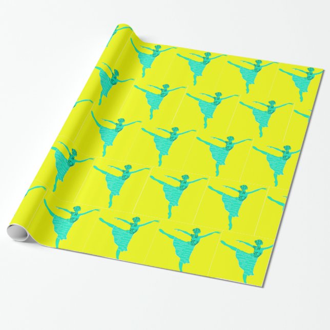 Wrapping Paper Ballet Dancer New Year Wsihes (Unrolled)