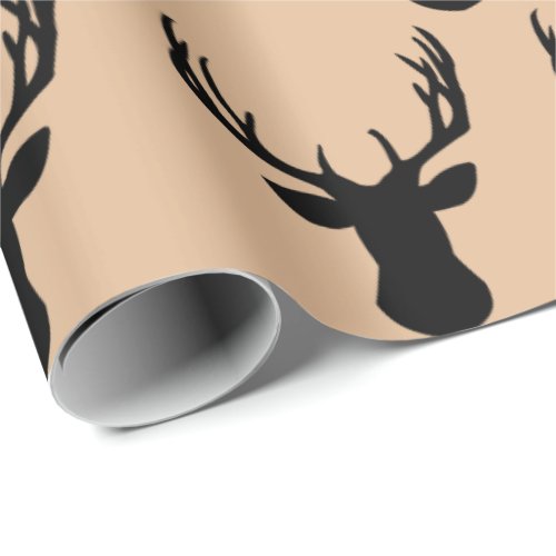 Wrapping Paper _ Beige Stag deer Head
