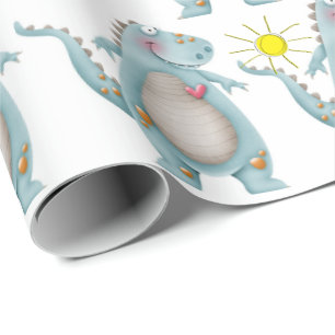 Wrapping Paper - Blue Dino Design 2