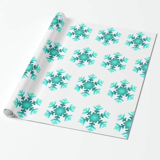 Wrapping Paper Blue Snpwflakes (Unrolled)