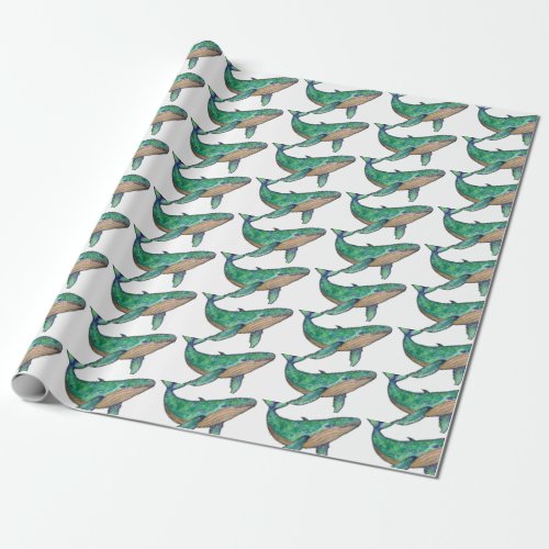 wrapping paper blue whale