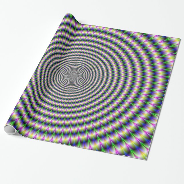 Wrapping Paper Brain-Buster in Blue Green and Pink (Unrolled)