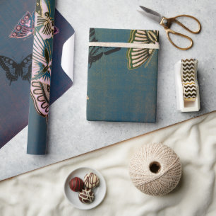 Wrapping Paper BUTTERFLIES AND BLUE