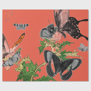 Wrapping Paper BUTTERLIES AND RED JAPANESE