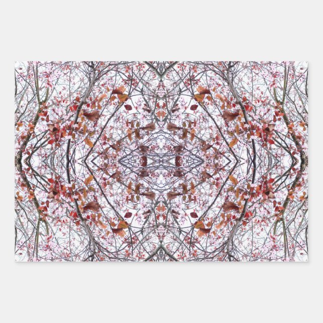 Wrapping Paper: Collaged Cherry Blossom Design Paper Sheets (Front)
