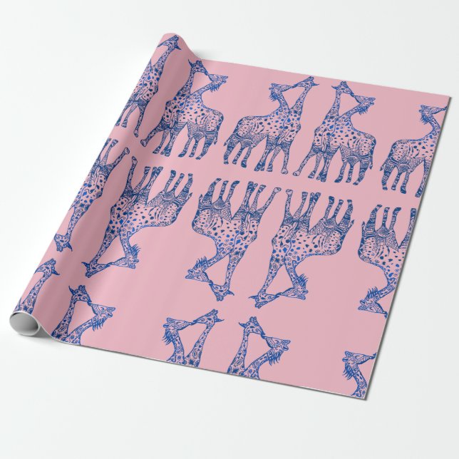 Wrapping Paper Cool Giraffes (Unrolled)