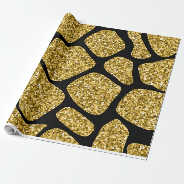 Wrapping Paper cow gold pattern (Unrolled)