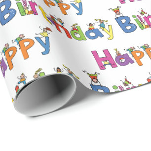 Wrapping Paper - Crazy Kids Happy Birthday