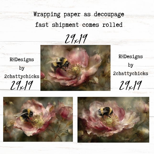 Wrapping Paper Decoupage Botanical Teal Florals  (Creator Uploaded)