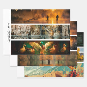 Wrapping Paper Decoupage Handsaw Country Setting 