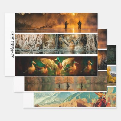 Wrapping Paper Decoupage Handsaw Country Setting 