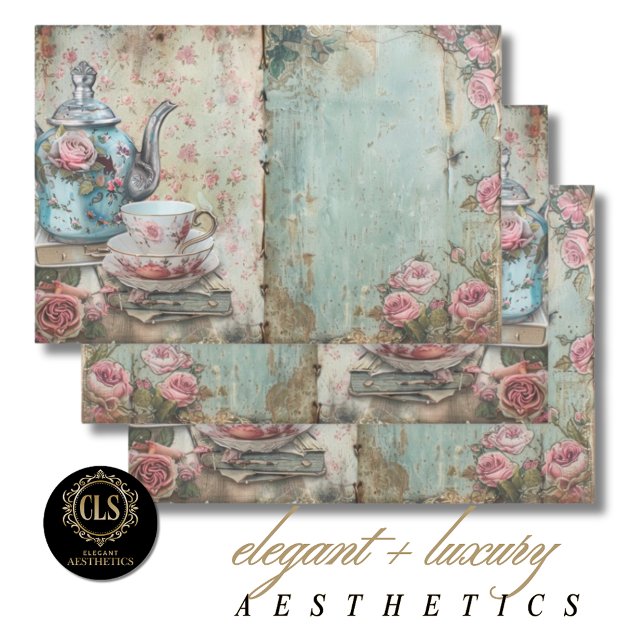 Wrapping Paper – Decoupage Shabby Chic Tea Florals (Creator Uploaded)