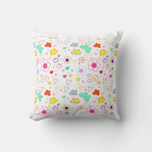 Wrapping paper design for gift throw pillow (Front)