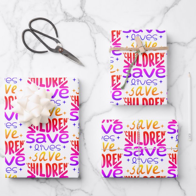 Wrapping Paper Flat Sheet Set of 3 (Front)