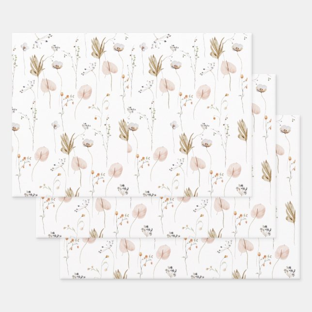 Wrapping Paper Flat Sheet Set of 3 (Set)