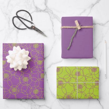 Wrapping Paper Flat Sheet Set Of 3 by JulDesign at Zazzle