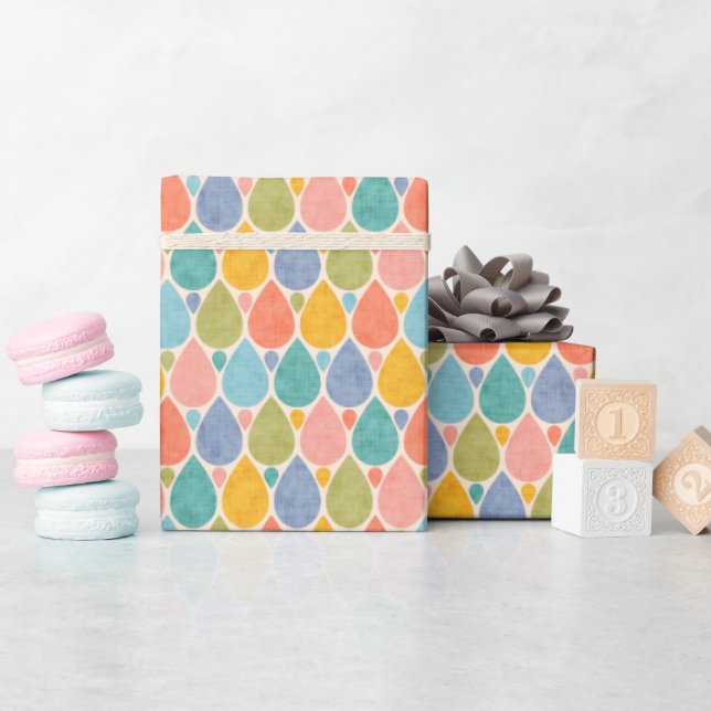 Wrapping paper for baby and kids in retro style. (Baby Shower)