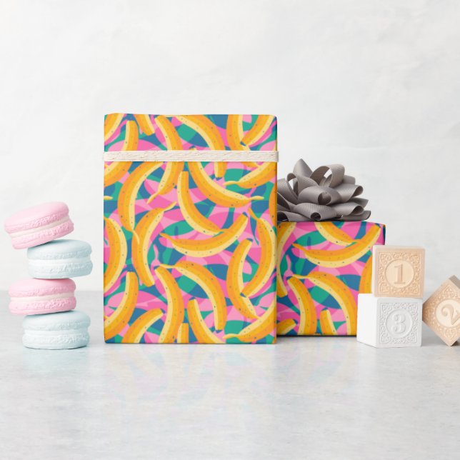 Wrapping paper for baby and kids in retro style. (Baby Shower)