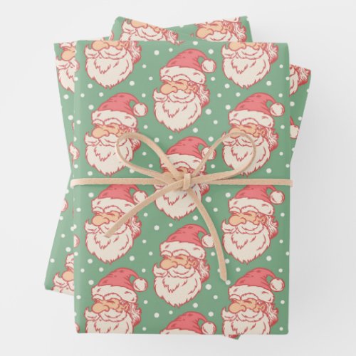 Wrapping paper for Christmas with Santa