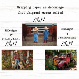 Wrapping Paper for Decoupage Farm Life 