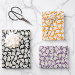 Wrapping paper for Halloween with pattern of ghost