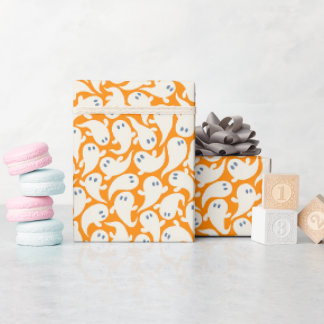 Wrapping paper for Halloween with pattern of ghost