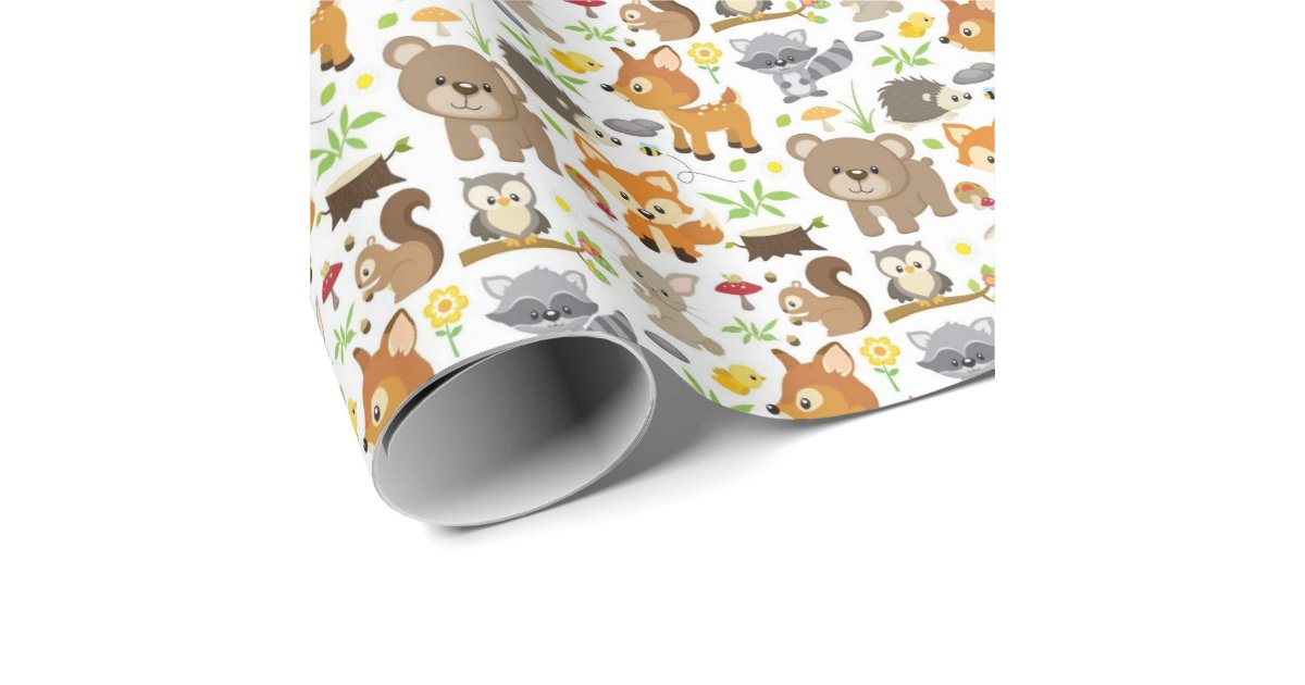 Cute Woodsy Woodland Animal Wrapping Paper