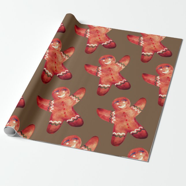 Wrapping Paper  Gingerbread Man (Unrolled)