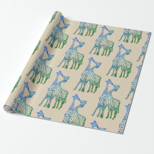 Wrapping Paper Giraffes Art