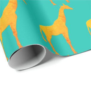 Wrapping Paper - Gold Giraffes
