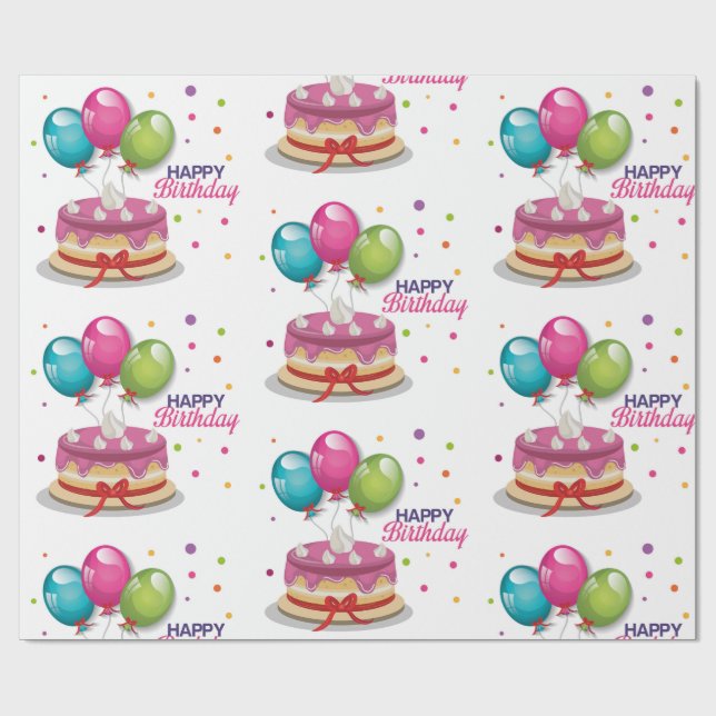 Wrapping Paper-Happy Birthday Wrapping Paper (Flat)