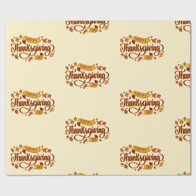 Wrapping Paper- Happy Thanksgiving Day Paper (Flat)