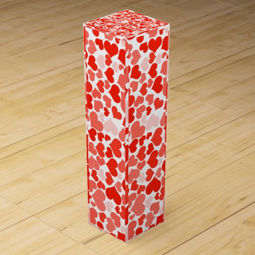 Wrapping paper hearts wine box