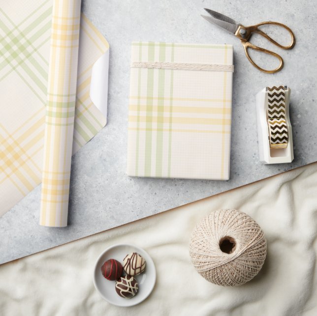 Wrapping Paper | Lemon Plaid Luxe Gift Wrap (Crafts)