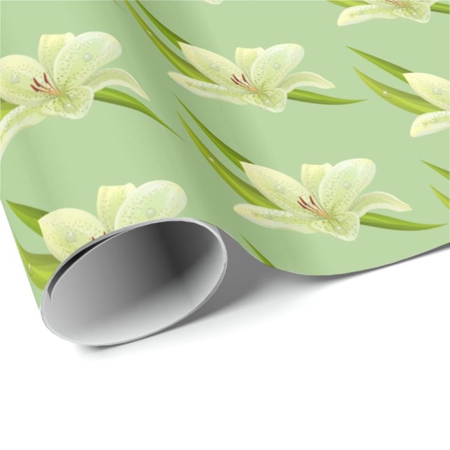Wrapping Paper-Lily Flowers Wrapping Paper (Roll Corner)