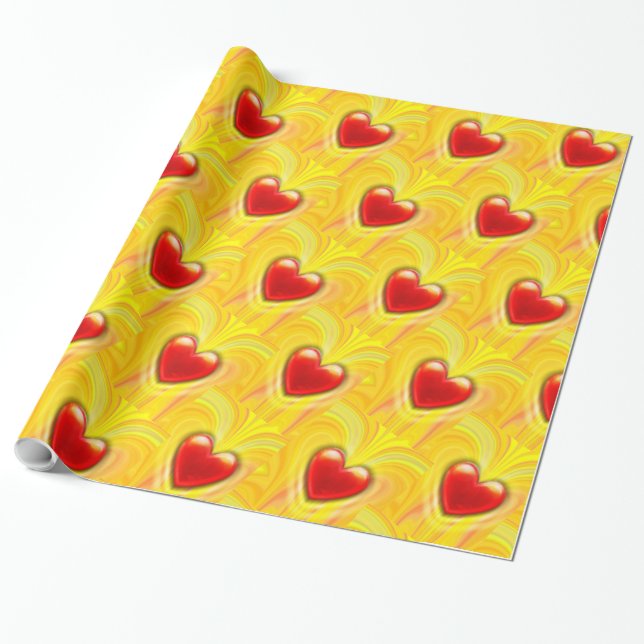 Wrapping paper. liquid lava heart design giftwrap. paper (Unrolled)