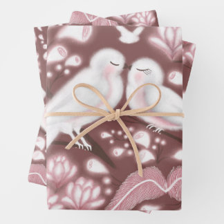 Wrapping paper love birds