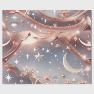 Wrapping Paper – Luxury Marble White Celestial Moo