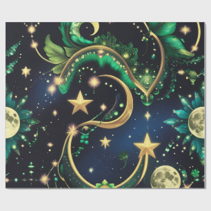 Wrapping Paper – Luxury Obsidian Black Celestial 