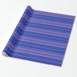 Wrapping Paper: Mauve, Purple, Blue, Navy Stripes Paper