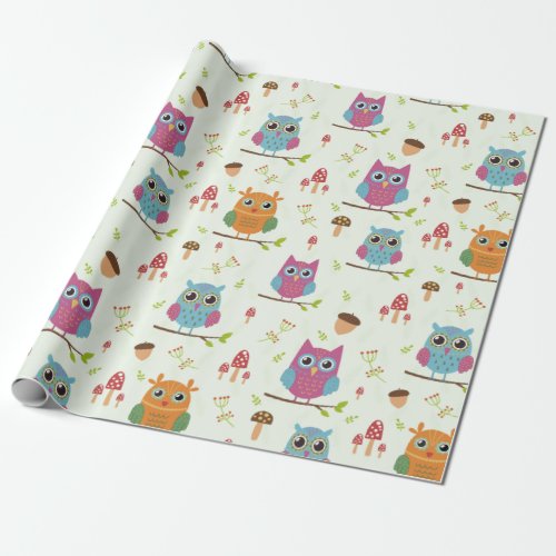 Wrapping Paper _ Merry Owls